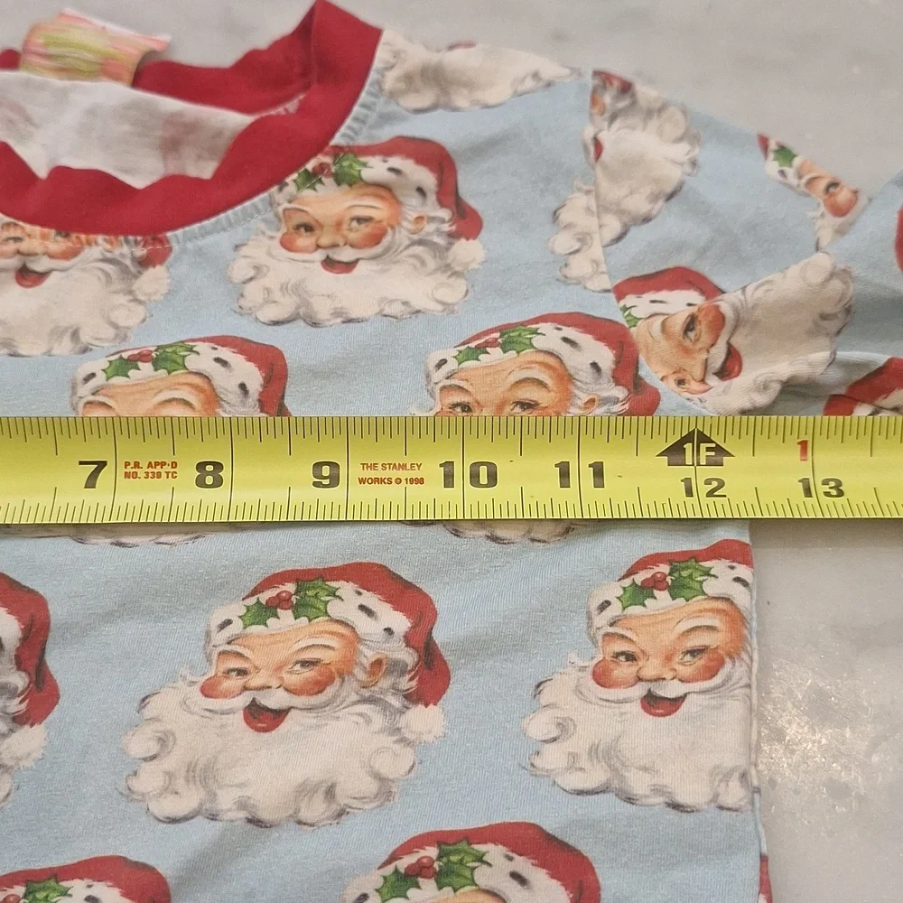 Cecil And Lou Vintage Style Santa Print Pajama Set Red Accents 2 Pc Sz 5 Holiday